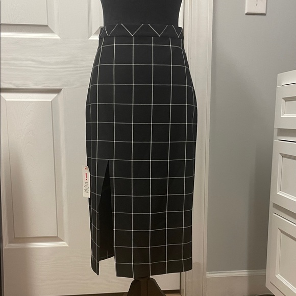 Bardot Black and White Grid Pencil Skirt - Picture 2 of 8